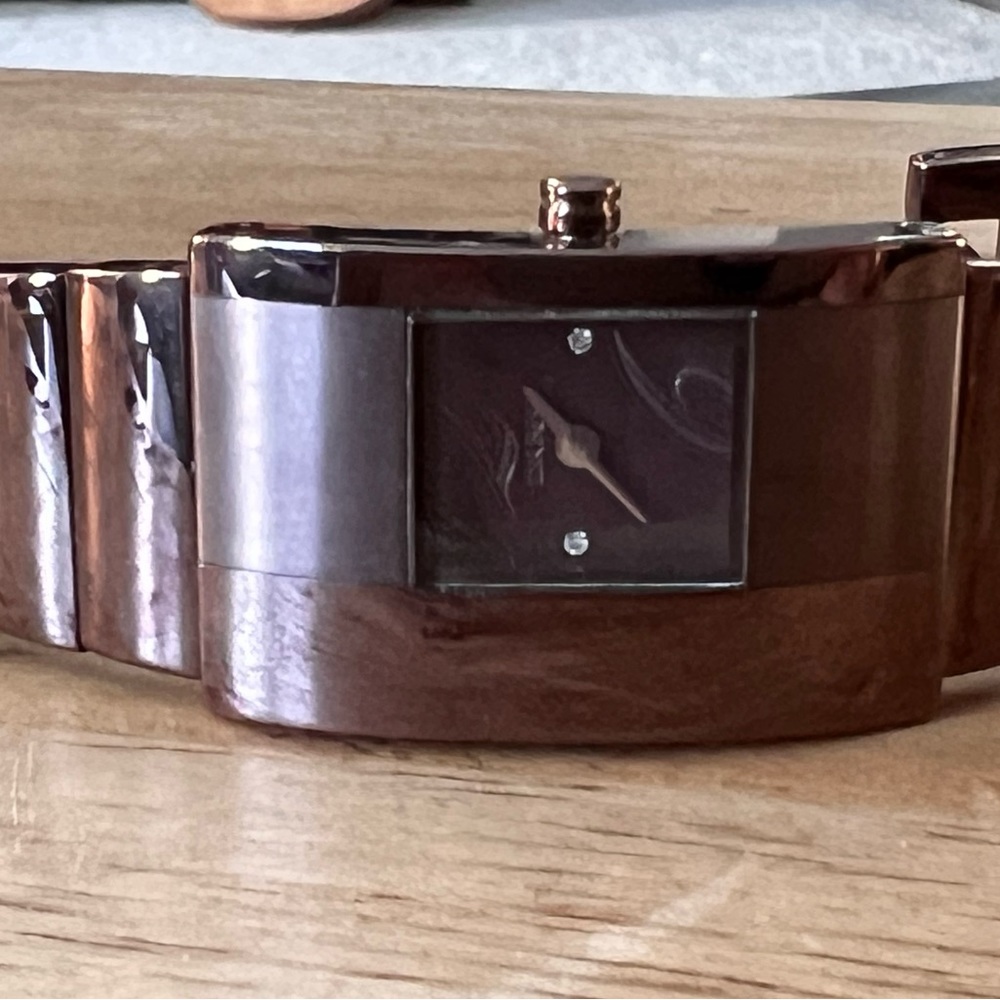 DKNY brown metal bracelet/cuff watch